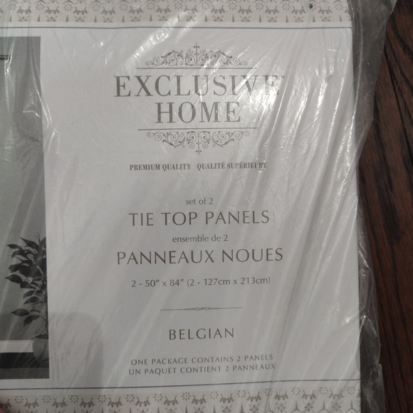 Exclusive Home Belgian Linen Style Sheer Curtain Panel Set Snowflake White - Picture 4 of 6